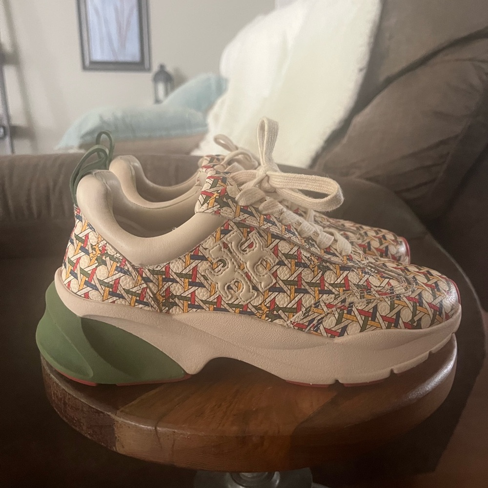 Tory Burch Multicolor Sneakers with Green Accents